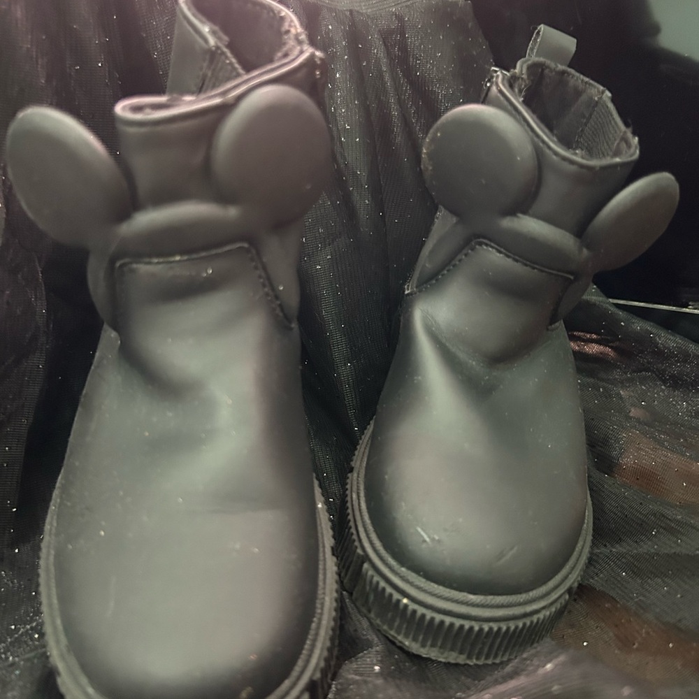 Zara Black Kids mickey Boots size 7